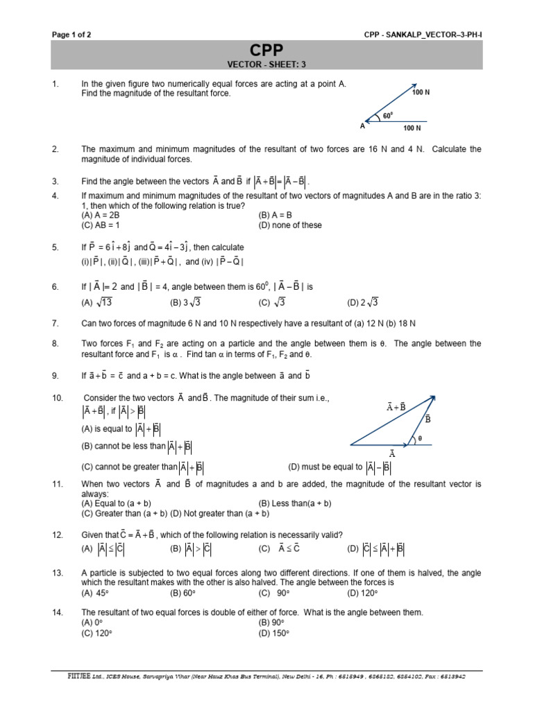 Vector Force Calculations and Results | PDF | Force | Angle