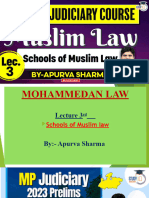Schools of Muslim Law Lecture - 3
