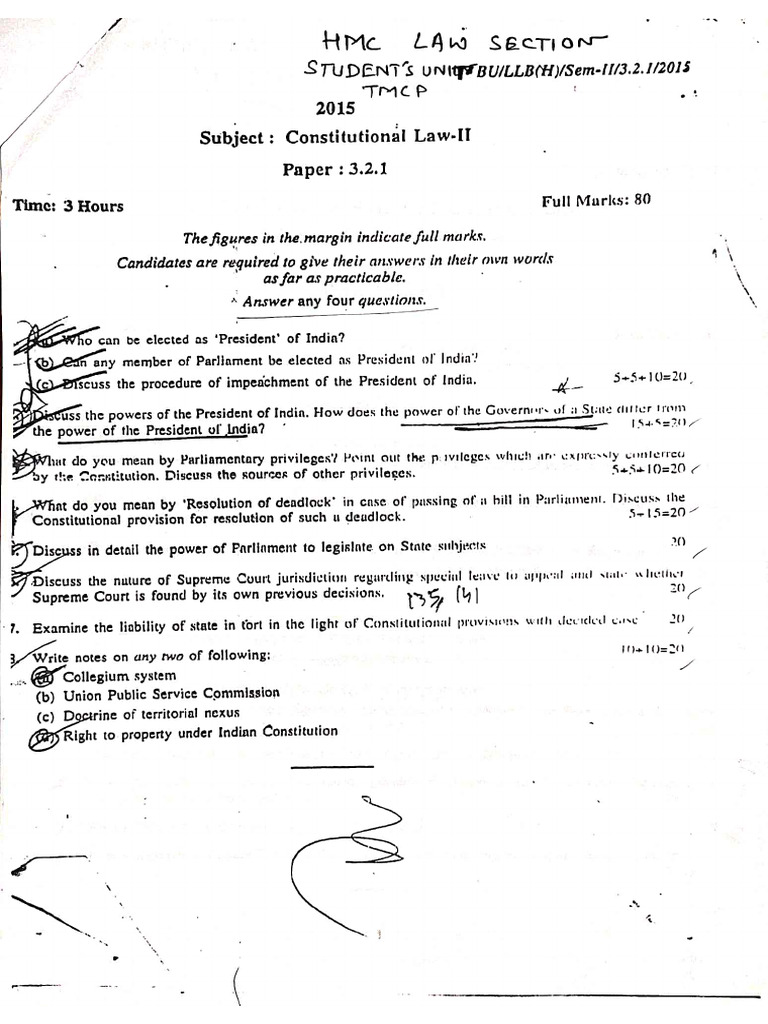 Constitutional Law Exam Questions 2015-2021 | PDF | Supreme Court Of ...