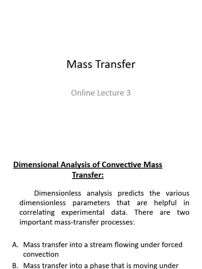 Mass Transfer Online Lecture 3 | PDF | Chemistry | Applied And ...