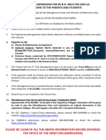 UG & PG Management Admissions Instructions 2024-25