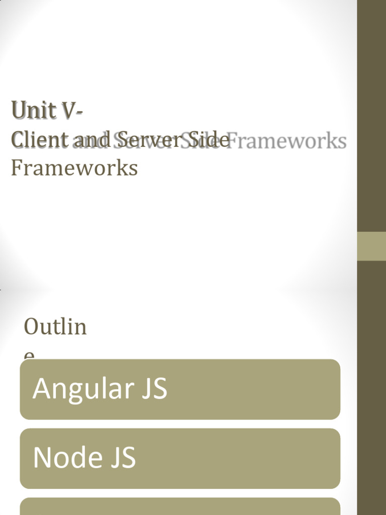 V-Client and Server Side Frameworks | PDF | Angular Js | Model–View ...