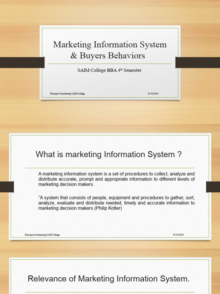 Marketing Information Systems & Buyer Behavior | PDF | Market ...
