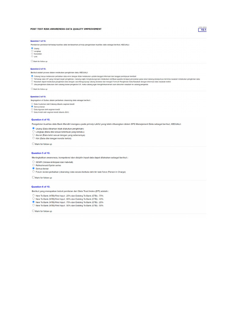 Kunci Jawaban DQA | PDF