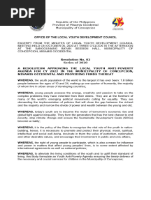 LYDC Resolution Approving The Youth Anti-Poverty Agency CY 2022