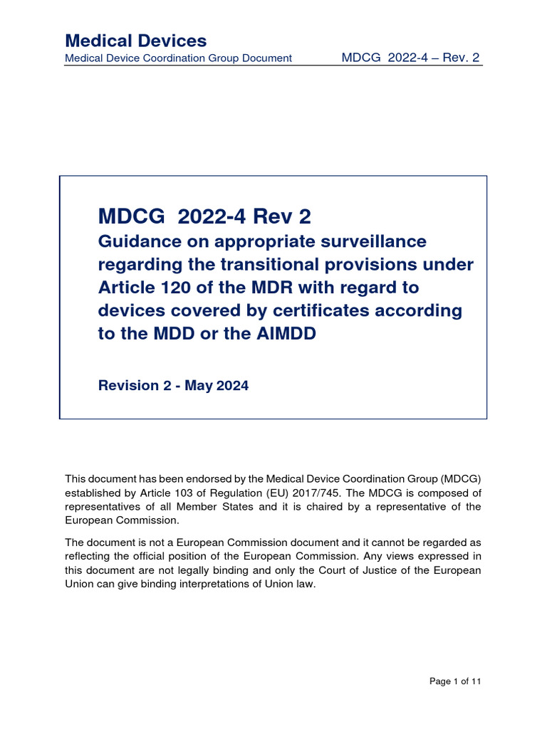 Mdcg 2022 4 En Pdf Medical Device