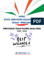 Upsc Csat Pyq Analysis 2015 - 2023 by Notias9