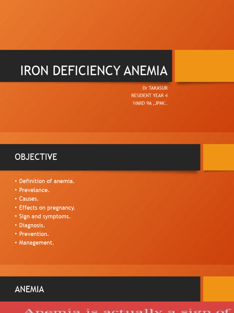 Iron deficiency anemia dr takasur resident year 4 ward 9a jpmc pdf