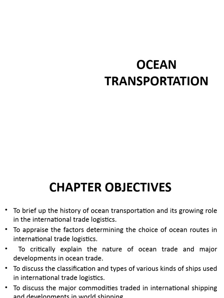 Powerpoint Slides Chapter 14 Pdf Ships Transport