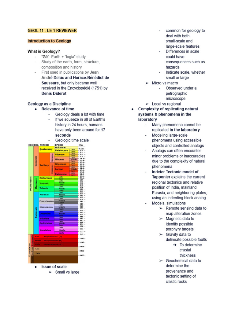 Geology Overview and Key Concepts | PDF | Geology | Plate Tectonics