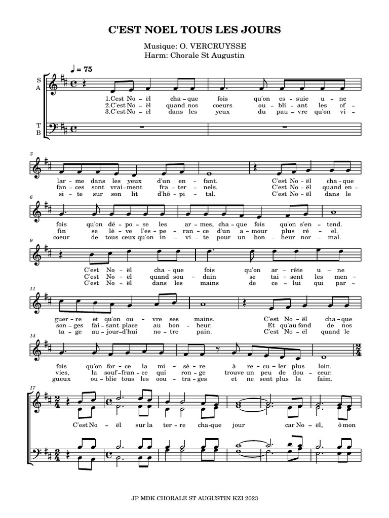 C'est Noël Tous les Jours - Partition | PDF