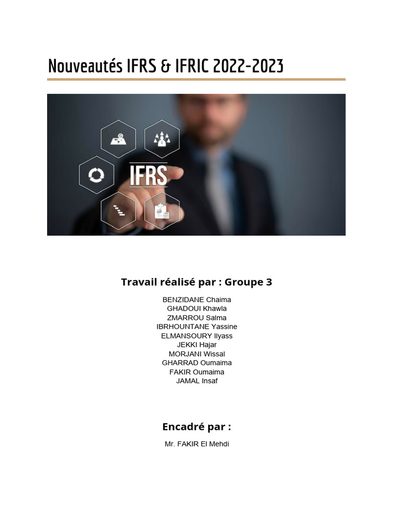 Nouveauté IFRS - IFRIC 2022-2023 | PDF | Normes internationales d ...