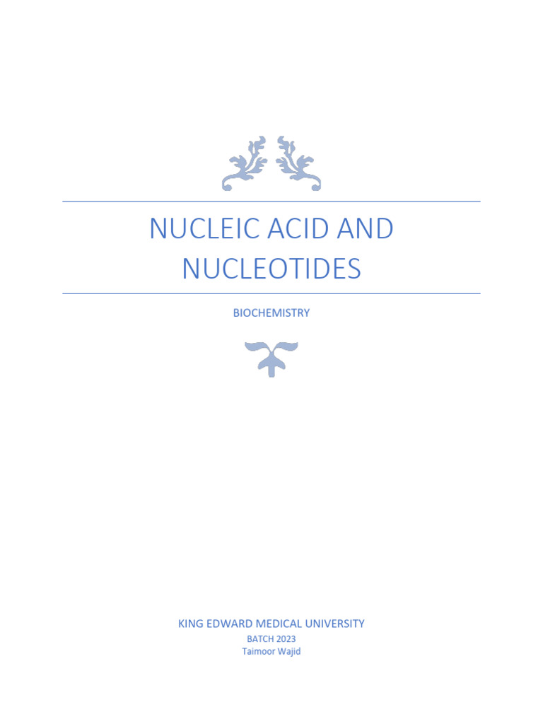 Nucleic Acid and Nucleotides-1 | PDF | Ribosomal Rna | Rna