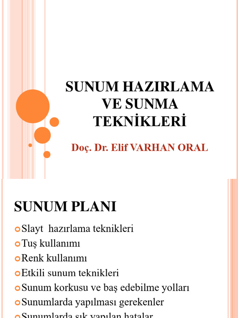 Sunum Hazırlama Ve Sunma Teknikleri | PDF