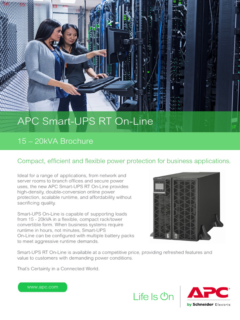 APC Smart-UPS On-Line SRTG Brochure (15-20kVA) | PDF | Alternating ...