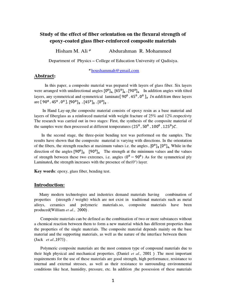 Fiber Orientation's Impact on Composite Strength | PDF | Composite ...