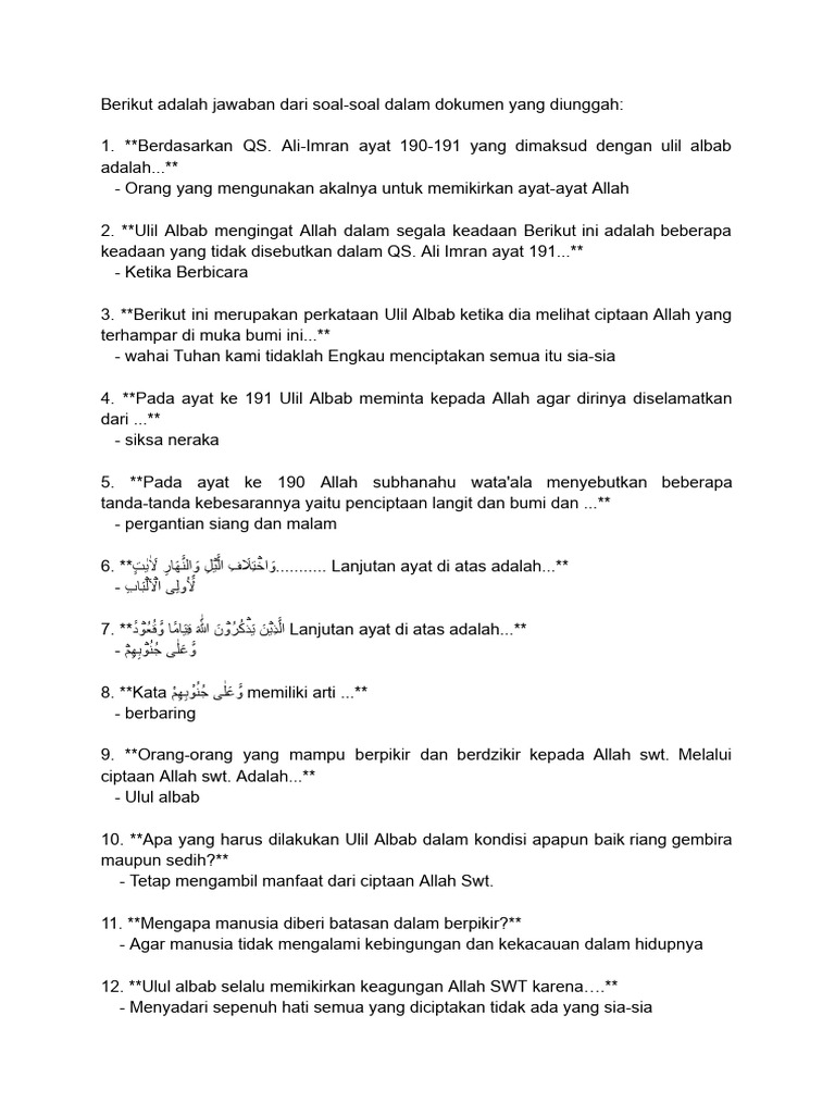 Tanda-Tanda Ulil Albab dalam Islam | PDF