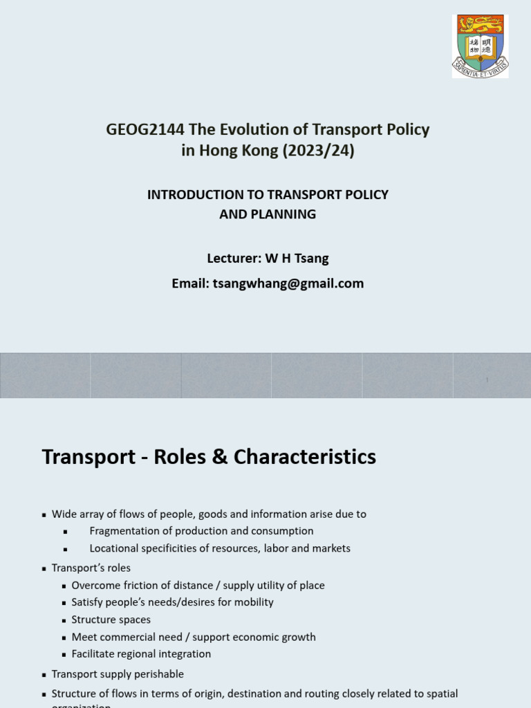 Hong Kong Transport Policy Evolution | PDF | Transport | Policy