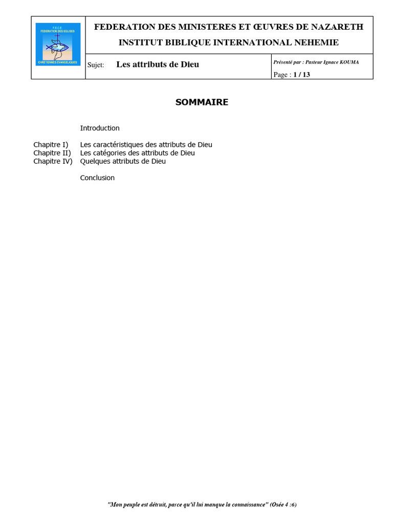 Attributs de Dieu : Caractéristiques et Catégories | PDF | Dieu | Infini