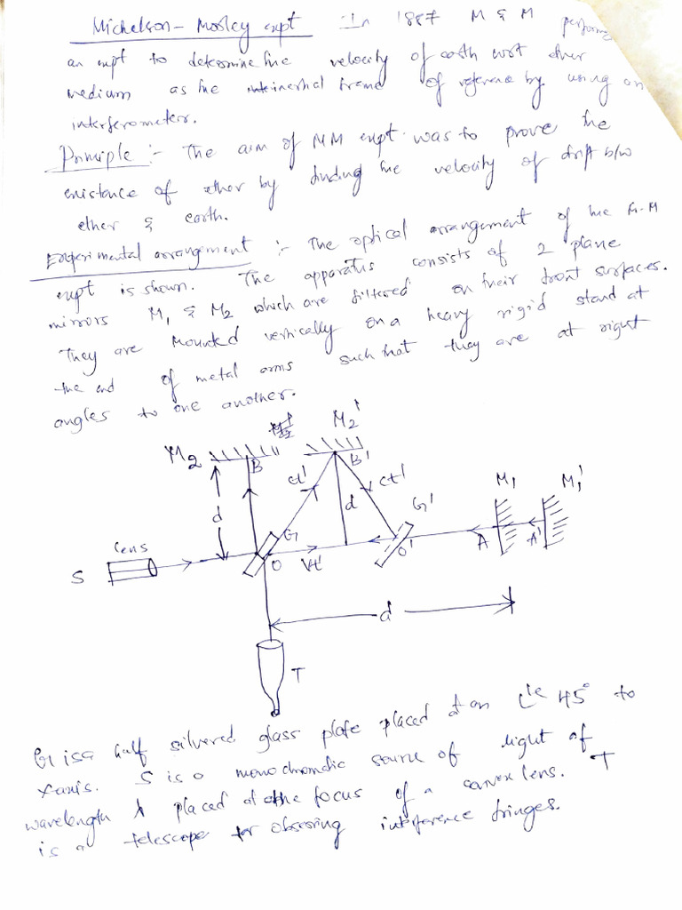 Michelson Morley Experiment Pdf