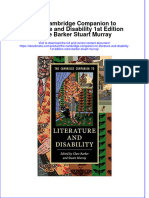 Full Ebook of The Cambridge Companion To Literature and Disability 1St Edition Clare Barker Stuart Murray Online PDF All Chapter