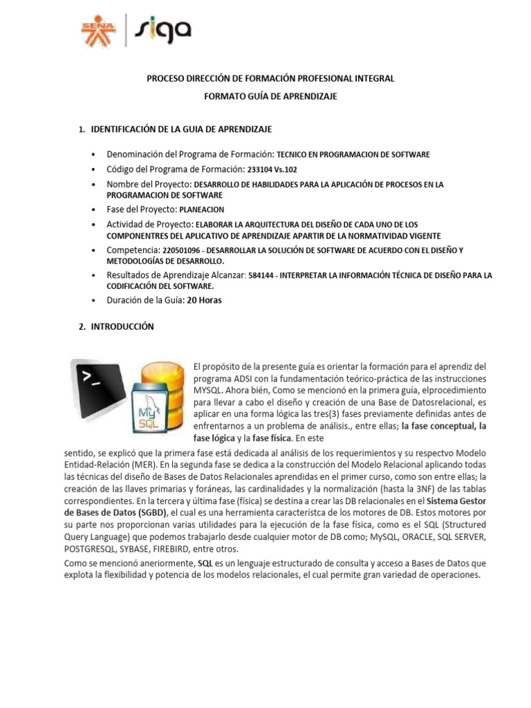 Guia de Aprendizaje Mysql Workcbench | PDF | Bases de datos | Mi sql