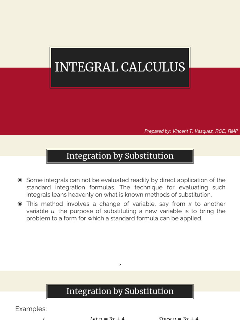 Integration by Substitution Examples | PDF | Integral | Mathematics