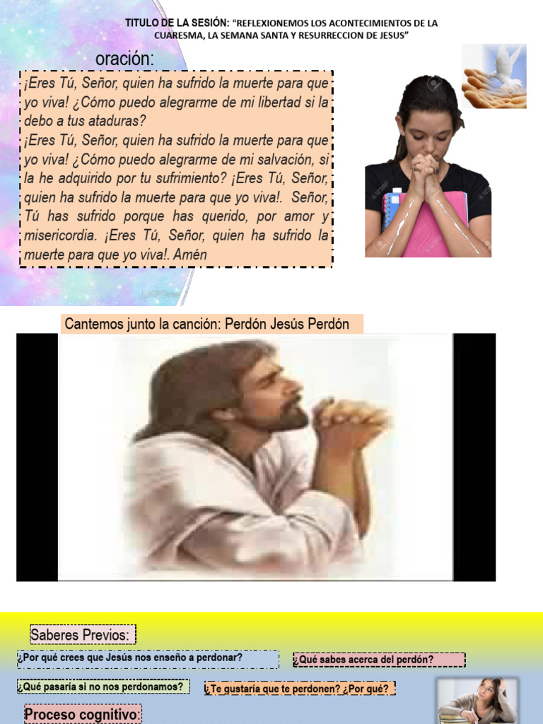 Sesion de Aprendizaje Cuaresma y Semana Santa - 5to. | PDF | Jesús | La ...