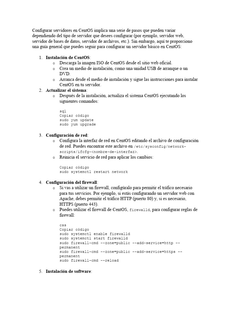 Guía para Configurar Servidores en CentOS | PDF | Servidor HTTP Apache ...