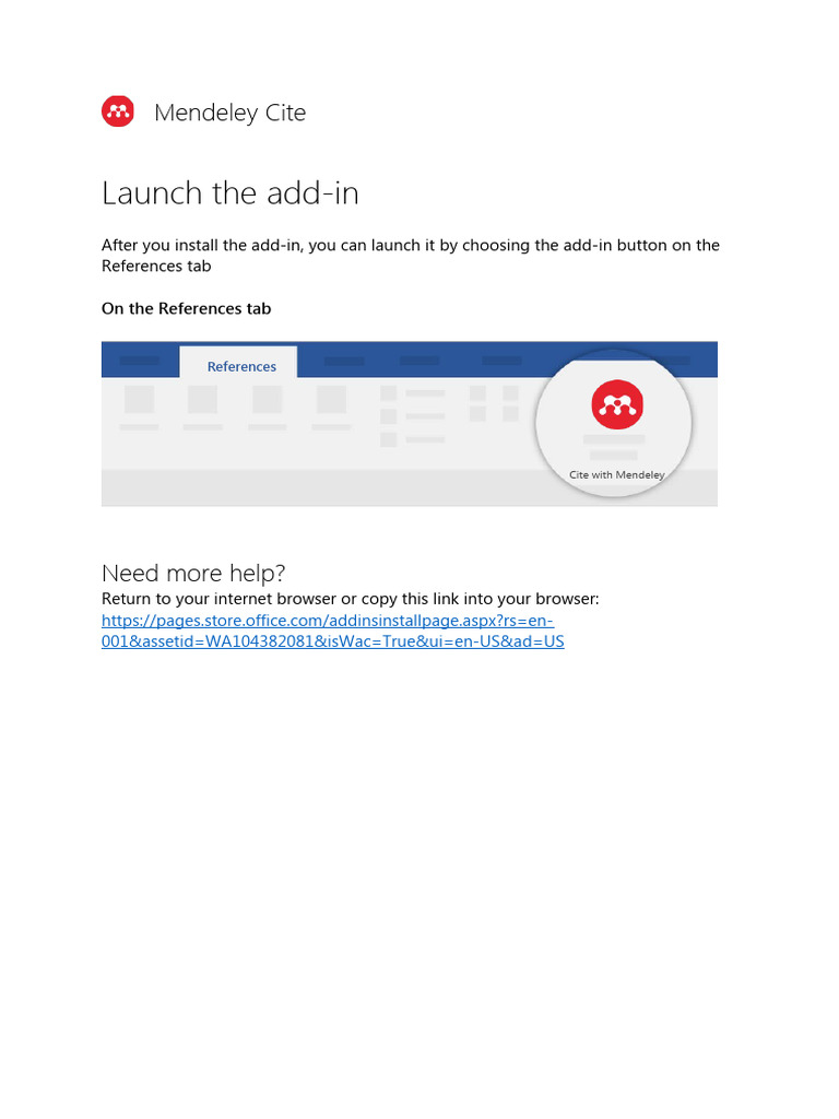 Launch The Add-In: Mendeley Cite | PDF | Career & Growth | Business