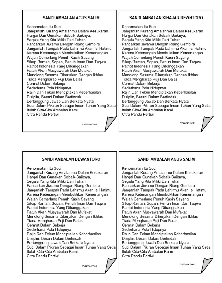 Contoh Sandi Ambalan | PDF