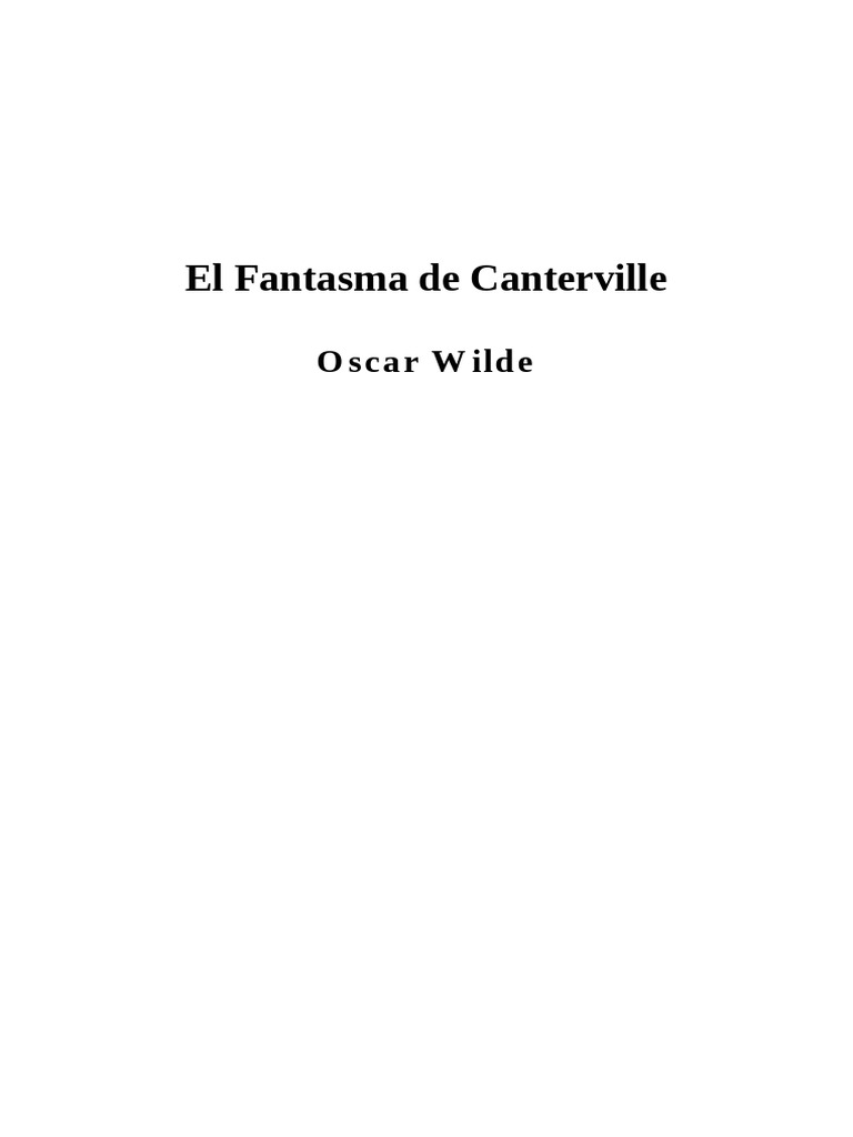 El Fantasma De Canterville Oscar Wilde 1887 Descargar Gratis Pdf