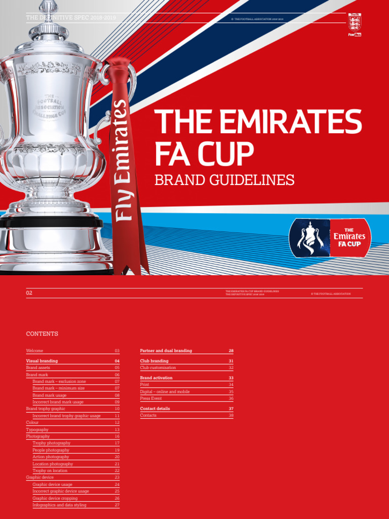 The Emirates FA Cup Brand Guidelines 2018-19 | PDF | Brand | Arial