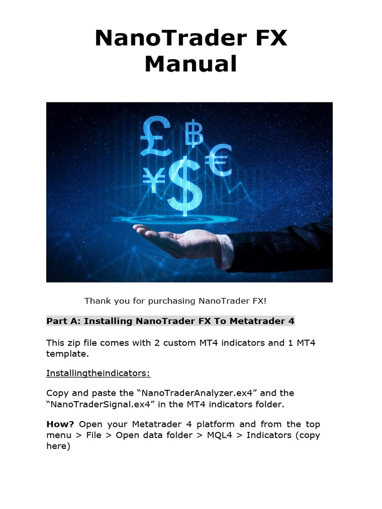 NanoTrader FX Setup and Trading Guide | PDF | Computing | Software