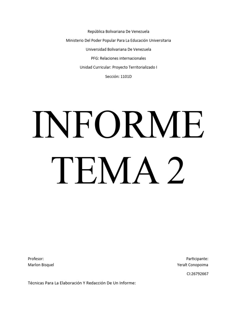 Informe 2 Tema 2 | PDF | Constitución | Teoría
