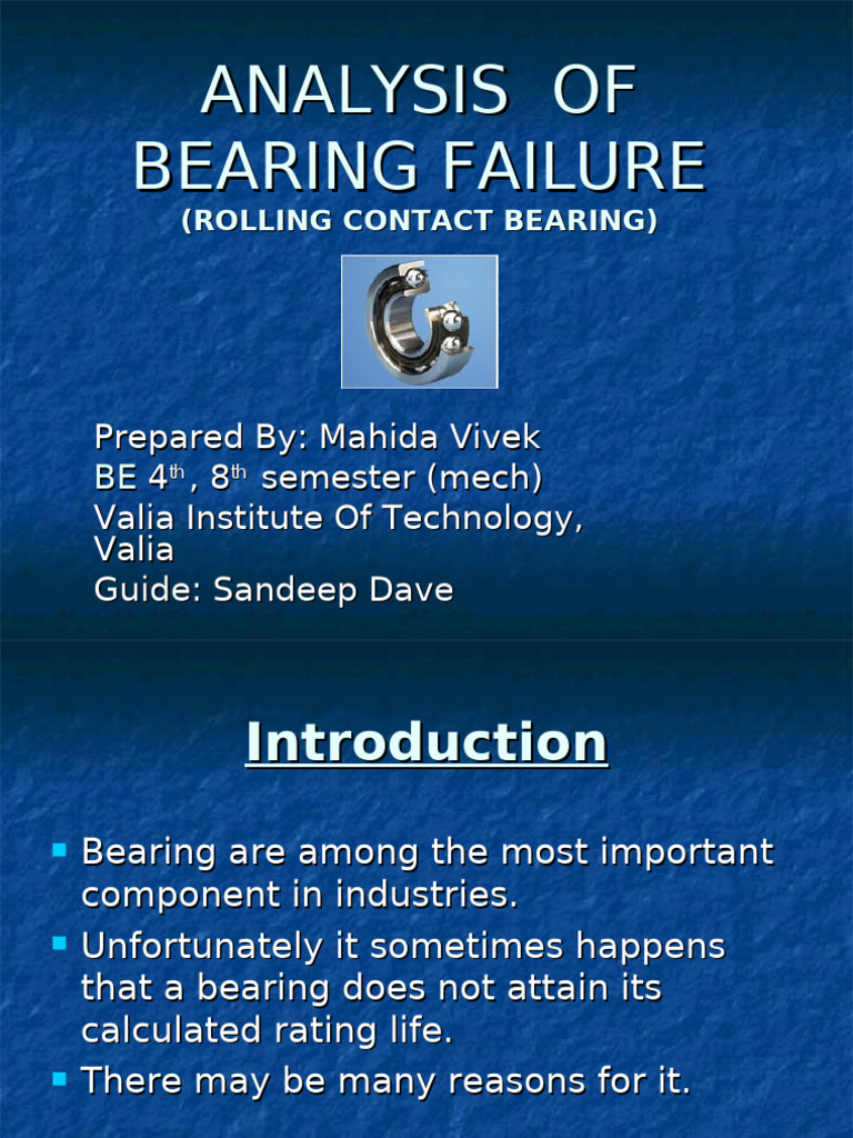 Bearing Failure Analysis PDF Bearing (Mechanical) Wear