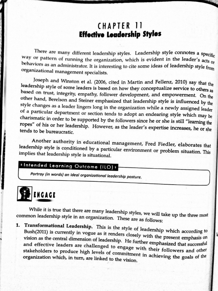 Effective Leadership Styles Pdf