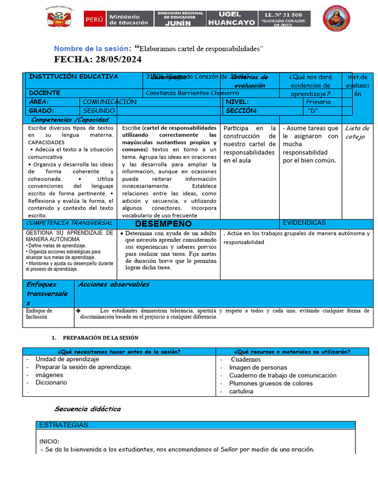 Cartel de Responsabilidades en Aula | PDF | Aprendizaje | Evaluación