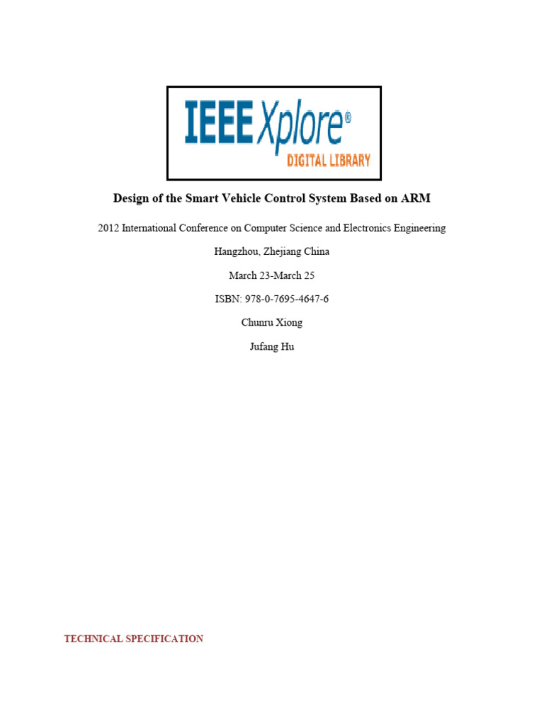 Design of The Smart Vehicle Control System Based On ARM7 | PDF ...