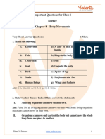 CBSE Class 6 Science Chapter 8 - Body Movements Important Questions 2024-25