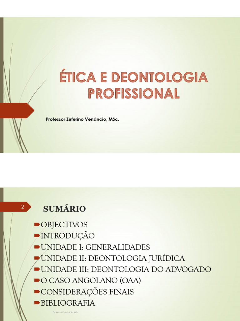 Ética e Deontologia Profissional-Material de Apoio | Download grátis ...