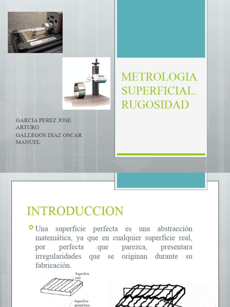Medición de Rugosidad Superficial | PDF | Longitud | Rugosidad de la ...
