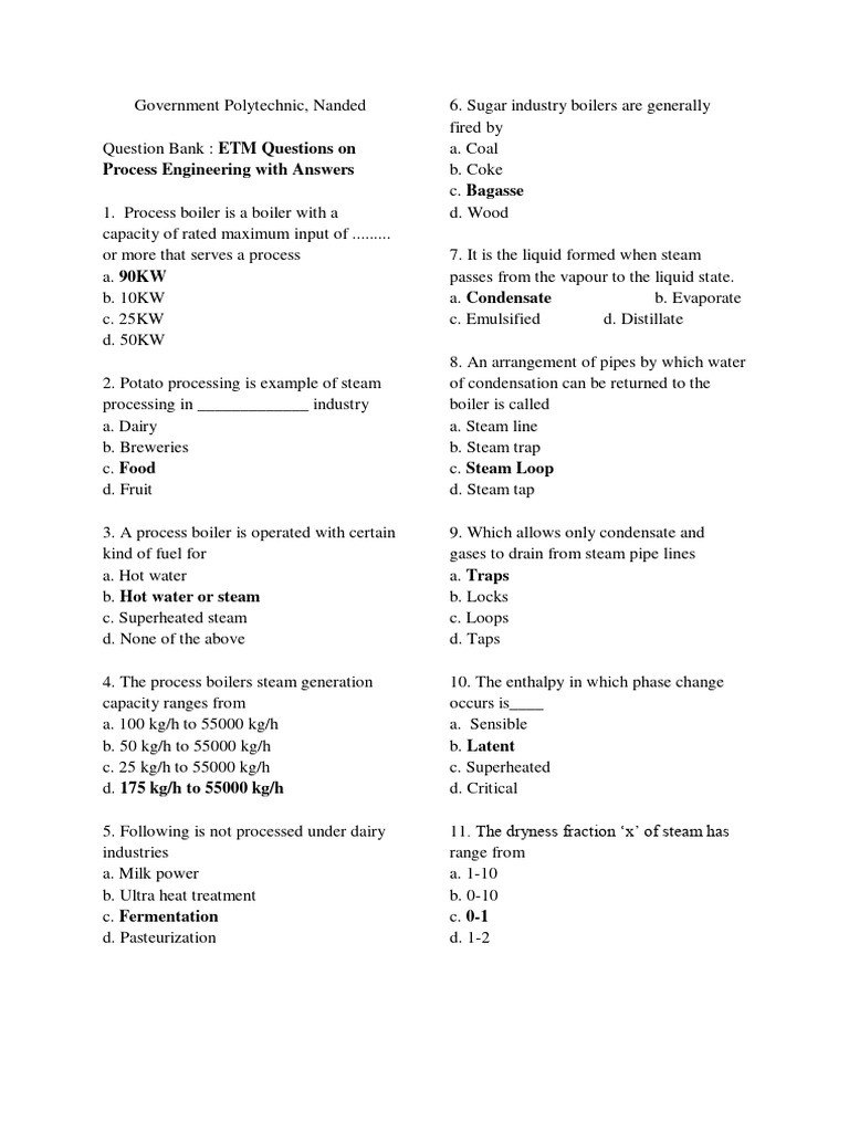 Assignment On Process Engineering | PDF | Boiler | Steam