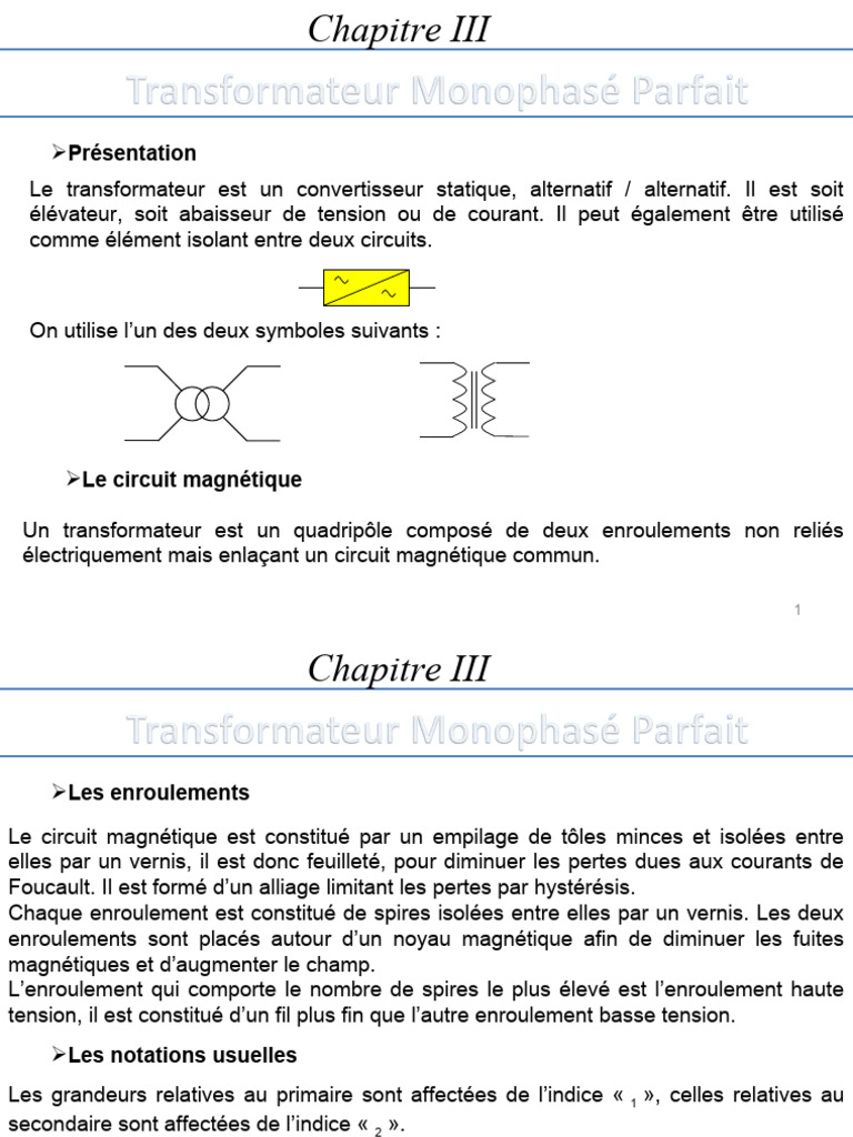 4 Transfo Mono Et Triphasé Télécharger gratuitement PDF — free download