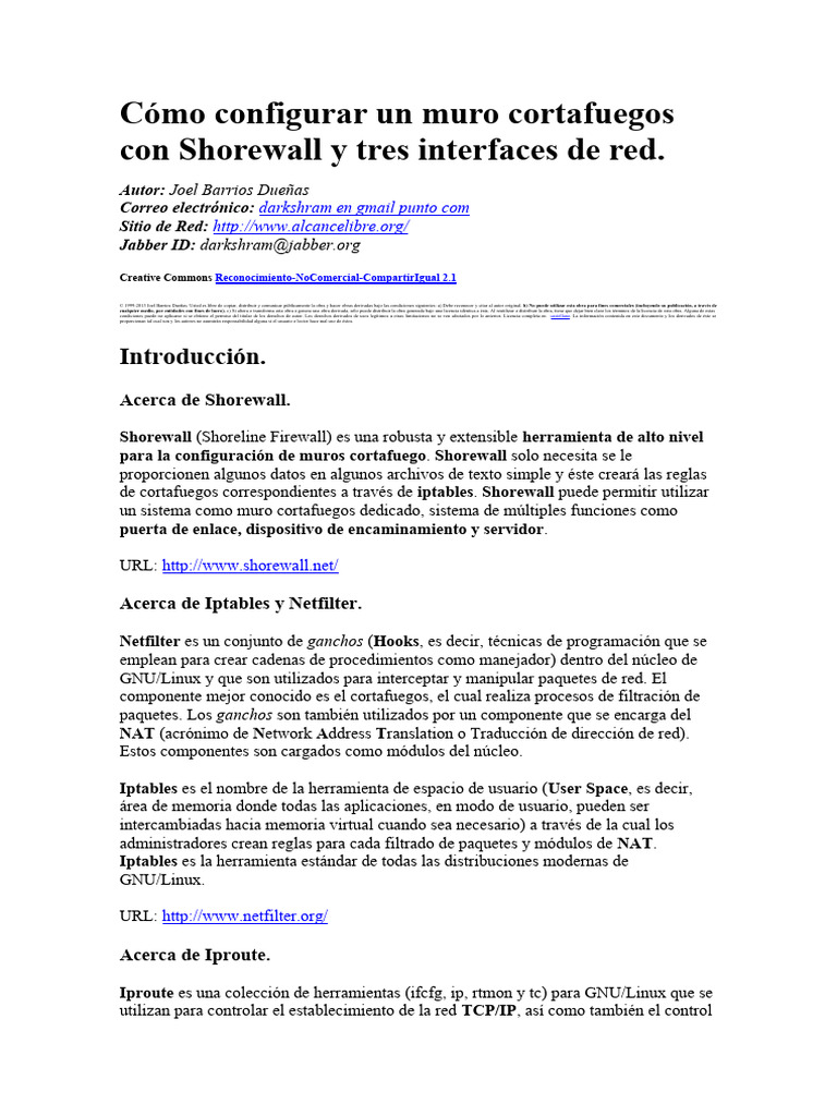Cómo Configurar Un Muro Cortafuegos Con Shorewall y Tres Interfaces de