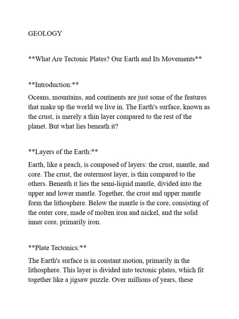 Geology Pdf Plate Tectonics Earth