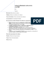 Compromiso Escrito de Retirada Activa de la Centrifugadora de PRP-CAM