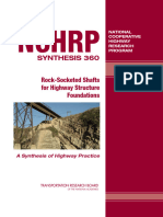 NCHRP Syn 360 Rock Socketed Shafts For Hwy Construction