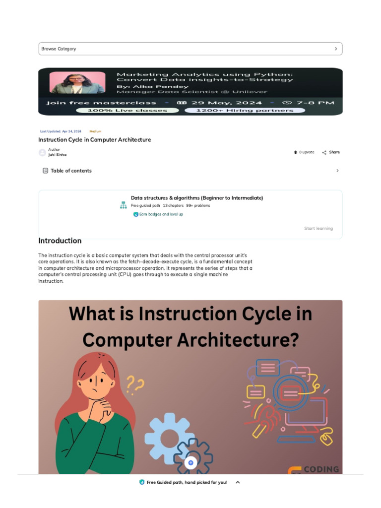 Instruction Cycle in Computer Architecture - Naukri Code 360 | PDF ...