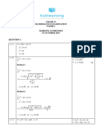 GRADE 12 MATHEMATICS PAPER 1 MEMO (01 OCT 2023)